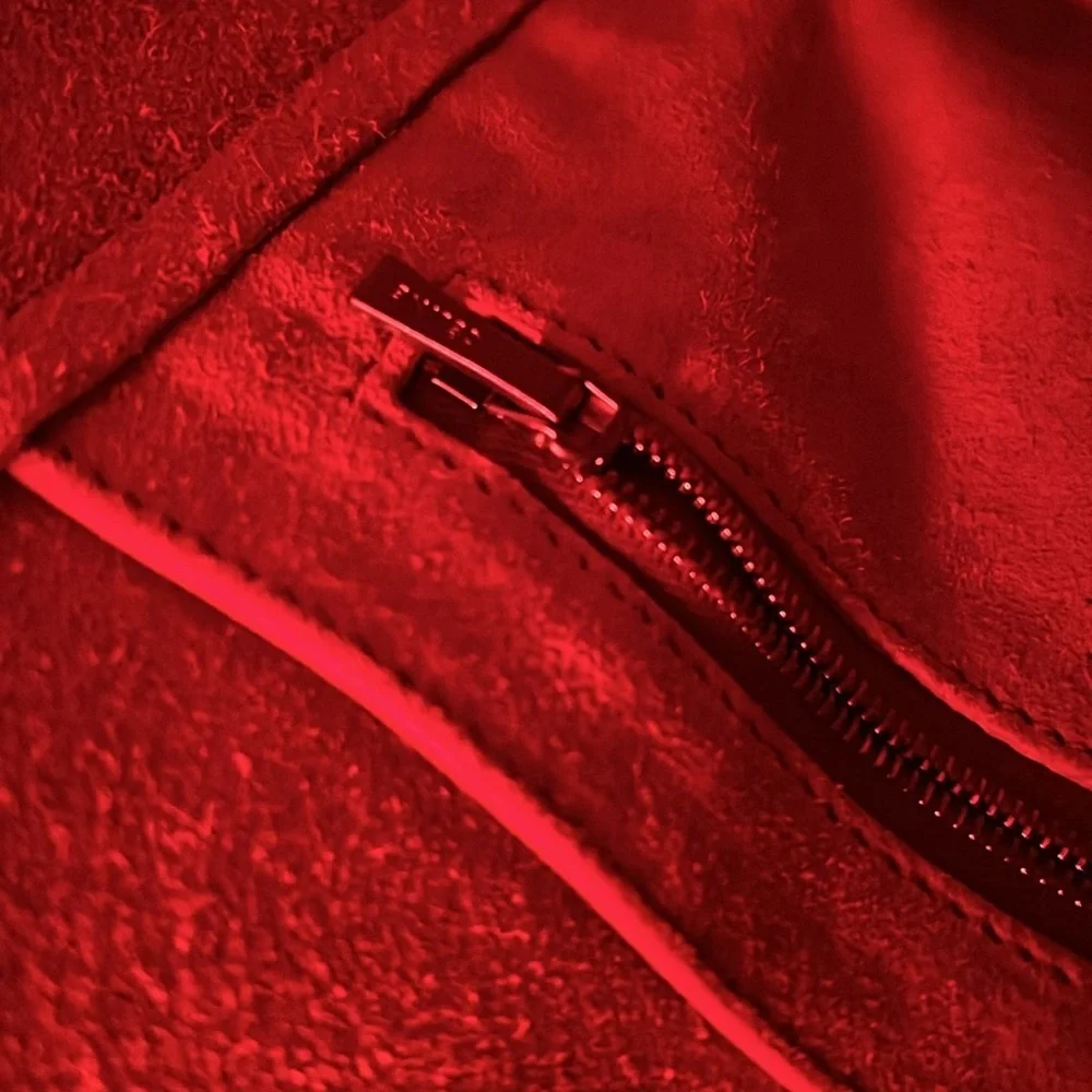Celine Sangle Small Bucket Bag, Small Grain Calfskin, Red, Like New - Picture 13 of 15